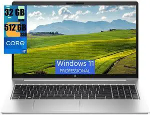 HP ProBook 450 G10 15 Laptop, 15.6" FHD Display, Intel Core i7-1355U 10-Core Processor, Intel UHD Graphics, 32GB DDR4  512GB PCIe SSD, Backlit Keyboard, Webcam, Wi-Fi 6E, Windows 11 Pro