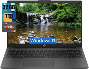HP 255 G10 15 Laptop, 15.6" FHD (1920 x 1080) Display, AMD Ryzen 7 7730U 8 Cores Processor, AMD Radeon Graphics, 32GB DDR4  1TB PCIe SSD, Numeric Keypad, Webcam, Wi-Fi 6, Windows 11