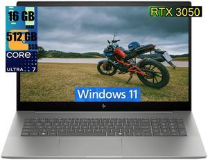 HP Envy 17 Laptop, 17.3" FHD Touchscreen, Intel Core Ultra 7 155U 12-Cores Processor, GeForce RTX 3050 4GB GDDR6, 16GB DDR4  512GB PCIe SSD, Backlit KYB, 2 Thunderbolt 4, WiFi 6E, Windows 11