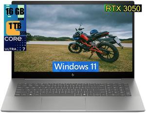 HP Envy 17 Laptop, 17.3" FHD Touchscreen, Intel Core Ultra 7 155U 12-Cores Processor, GeForce RTX 3050 4GB GDDR6, 16GB DDR4  1TB PCIe SSD, Backlit KYB, 2 Thunderbolt 4, WiFi 6E, Windows 11