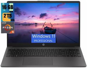 HP 255 G10 15 Business Laptop, 15.6" FHD Display, AMD Ryzen 5 7530U 6 Cores Processor, AMD Radeon Graphics, 16GB DDR4  2TB PCIe SSD, Webcam, HDMI, Wi-Fi 6, Windows 11 Pro