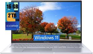 ASUS Vivobook 17X Laptop, 17.3" FHD (1920 x 1080) Display, Intel Core i9-13900H 14 cores Processor, Intel Iris Xe graphics, 16GB DDR4  2TB PCIe SSD, Wi-Fi 6E + Bluetooth 5.3, Windows 11