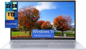 ASUS Vivobook 17X Laptop, 17.3" FHD (1920 x 1080) Display, Intel Core i9-13900H 14 cores Processor, Intel Iris Xe graphics, 32GB DDR4  1TB PCIe SSD, Wi-Fi 6E + Bluetooth 5.3, Windows 11 Pro