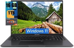 ASUS Vivobook 16 Laptop, 16" WUXGA Display, AMD Ryzen 5 5625U 6-core Processor, AMD Radeon graphics, 16GB DDR4  1TB PCIe SSD, Wi-Fi 6, Fingerprint Sensor, Backlit Keyboard, Windows 11