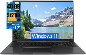 ASUS Vivobook 16 Laptop, 16" WUXGA (1920 X 1200) Display, Intel Core i7-1255U 10 Cores Processor, Intel Iris Xe Graphics, 40GB DDR4  512GB PCIe SSD, Webcam, HDMI, Wi-Fi, Windows 11