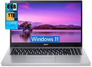 Acer Aspire Go 15 Slim Laptop, 15.6" Full HD Display, Intel Core i3-N305 8 Cores Processor, Intel UHD Graphics, 8GB DDR4  1TB PCIe SSD, Wi-Fi 6, Bluetooth 5.1, HDMI, Webcam, Windows 11 Home