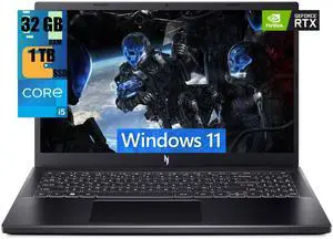 Acer Nitro V 15 Gaming Laptop, 15.6" FHD 144Hz Display, Intel Core i5-13420H 8 cores Processor, NVIDIA GeForce RTX 2050 4GB GDDR6, 32GB DDR5  1TB PCIe SSD, Backlit Keyboard, WiFi 6, Windows 11
