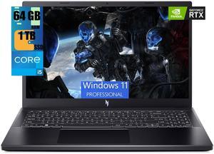 Acer Nitro V 15 Gaming Laptop, 15.6" FHD 144Hz Display, Intel Core i5-13420H 8 cores Processor, NVIDIA GeForce RTX 2050 4GB GDDR6, 64GB DDR5  1TB PCIe SSD, Backlit Keyboard, WiFi 6, Windows 11 Pro