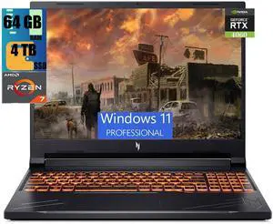 Acer Nitro V 16 Gaming Laptop, 16" 165Hz WUXGA Display, AMD Ryzen 7 8845HS 8-Core Processor, NVIDIA GeForce RTX 4060 8GB GDDR6, 64GB DDR5  4TB PCIe SSD, Backlit Keyboard | Wi-Fi 6, Windows 11 Pro
