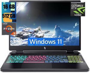 Acer Nitro 16 Gaming Laptop, 16" WUXGA 165Hz Display, AMD Ryzen 5 7640HS Hexa-Core Processor, GeForce RTX 4050 6GB Graphic, 16GB DDR5  512GB PCIe SSD, WiFi 6E, RGB Backlit KB, Windows 11