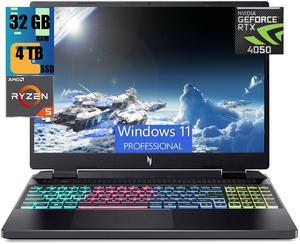 Acer Nitro 16 Gaming Laptop, 16" WUXGA 165Hz Display, AMD Ryzen 5 7640HS Hexa-Core Processor, GeForce RTX 4050 6GB Graphic, 32GB DDR5  4TB  PCIe SSD, WiFi 6E, RGB Backlit KB, Windows 11 Pro