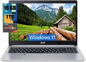 Acer Aspire 5 15 Slim Laptop, 15.6" Full HD Display, AMD Ryzen 7 3700U Quad-Core Mobile Processor, AMD Radeon Graphics, 16GB DDR4  1TB PCIe SSD, Wi-Fi 6 Backlit Keyboard Fingerprint, Windows 11