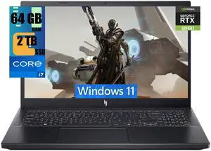 Acer Nitro V 15 Gaming Laptop, 15.6" FHD Display, Intel i7-13620H 10-Core Processor, NVIDIA GeForce RTX 4060 8GB GDDR6, 64GB DDR5  2TB PCIe SSD, Backlit Keyboard Thunderbolt 4 Wi-Fi 6, Windows 11