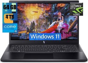 Acer Nitro V 15 Gaming Laptop, 15.6" FHD 144Hz Display, Intel Core i5-13420H Octa-core Processor, NVIDIA GeForce RTX 4050 6GB Graphic, 64GB DDR5  4TB PCIe SSD, WiFi 6 Backlit KB, Windows 11