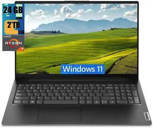 Lenovo V15 Business Laptop, 15.6" FHD Display, AMD Ryzen 7 7730U 8 Cores Processor, AMD Radeon Graphics, 24GB DDR4  2TB PCIe SSD, Numeric Keypad, HDMI, RJ45, Webcam, Wi-Fi, Windows 11