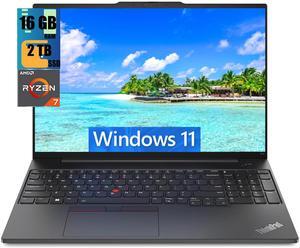 Lenovo ThinkPad E16 Business Laptop, 16" WUXGA Display, AMD Ryzen 5 7730U 8 Cores Processor, AMD Radeon Graphics, 16GB DDR4  2TB PCIe SSD, Webcam, FP Reader, Backlit KB, Wi-Fi 6, Windows 11