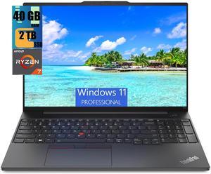 Lenovo ThinkPad E16 Business Laptop, 16" WUXGA Display, AMD Ryzen 5 7730U 8 Cores Processor, AMD Radeon Graphics, 40GB DDR4  2TB PCIe SSD, Webcam, FP Reader, Backlit KB, Wi-Fi 6, Windows 11 Pro