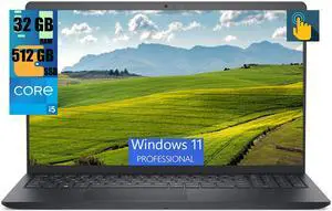 Dell Inspiron 15 3520 Laptop, 15.6" FHD (1920 x 1080) Touchscreen, Intel Core i5-1235U 10 Cores Processor, Intel UHD Graphics, 32GB DDR4  512GB PCIe SSD, Wi-Fi and Bluetooth, Windows 11 Pro