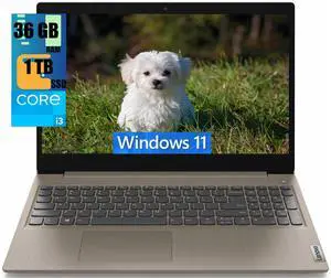 Lenovo Ideapad 3i 15 Laptop, 15.6" FHD Display, Intel Core i3-1115G4, 2 Cores Processor, Intel Iris Xe Graphics, 36GB DDR4  1TB PCIe SSD, Fingerprint Reader, WiFi 5, Webcam, Windows 11