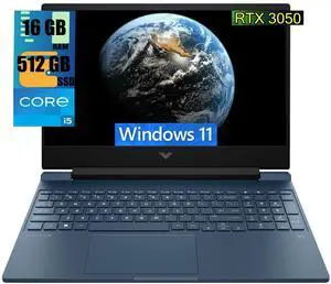 HP Victus 15 Gaming Laptop, 15.6" FHD 144Hz Display, Intel Core i5-12450H 8 Cores Processor, NVIDIA GeForce RTX 3050 4 GB GDDR6, 16GB DDR4  512GB PCIe SSD, Backlit Keyboard, Wi-Fi 6, Windows 11