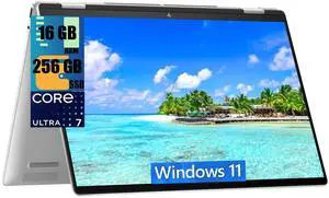 HP Envy X360 16 Laptop, 16" FHD+ Touchscreen, Intel Core Ultra 7 155U 12 cores Processor, Intel UHD Graphics, 16GB  DDR4  256GB  PCIe SSD, Wi-Fi 6 + Bluetooth, Windows 11 Home