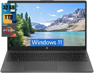 HP 255 G10 15 Business Laptop, 15.6" FHD (1920 x 1080) Display, AMD Ryzen 7 7730U 8 Cores Processor, AMD Radeon Graphics, 32GB DDR4  1TB PCIe SSD, Webcam, Wi-Fi 6, Windows 11