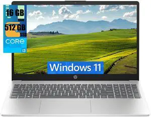 HP 17 Laptop, 17.3" FHD (1920 x 1080) Display, Intel Core i3-1215U 6 cores Processor, Intel UHD Graphics, 16GB DDR4  512GB PCIe SSD, Wi-Fi 5 and Bluetooth 5 720p HD Privacy Camera, Windows 11