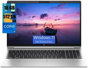 HP ProBook 450 G10 15 Laptop, 15.6" FHD Display, Intel Core i7-1355U 10-Core Processor, Intel UHD Graphics, 16GB DDR4  512GB PCIe SSD, Backlit Keyboard, Webcam, Wi-Fi 6E, Windows 11 Pro