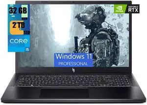 Acer Nitro V 15 Gaming Laptop, 15.6" FHD 144Hz Display, Intel Core i5-13420H 8 cores Processor, NVIDIA GeForce RTX 2050 4GB GDDR6, 32GB DDR5  2TB PCIe SSD, Backlit Keyboard, WiFi 6, Windows 11 Pro