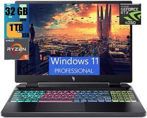 Acer Nitro 16 Gaming Laptop, 16" WUXGA 165Hz Display, AMD Ryzen 5 7640HS Hexa-Core Processor, GeForce RTX 4050 6GB Graphic, 32GB DDR5  1TB PCIe SSD, WiFi 6E, RGB Backlit KB, Windows 11 Pro