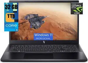 Acer Nitro V 15 Gaming Laptop, 15.6" FHD 144Hz Display, Intel Core i5-13420H Octa-core Processor, NVIDIA GeForce RTX 4050 6GB Graphic, 32GB DDR5  1TB PCIe SSD, WiFi 6 Backlit KB, Windows 11 Pro