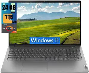 Lenovo ThinkBook 15 Business Laptop, 15.6" FHD Display, AMD Ryzen 7 5825U 8 Cores Processor, AMD Radeon Graphics, 24GB DDR4  1TB PCIe SSD, FP Reader, HDMI, RJ45, Webcam, Wi-Fi 6, Windows 11