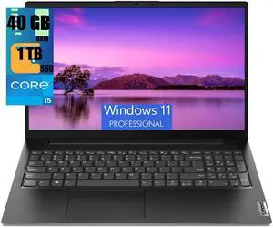 Lenovo V15 Gen 4 Business Laptop, 15.6" FHD Display, Intel Core i5-13420H 8 Cores Processor, Intel UHD Graphics, 40GB DDR4  1TB PCIe SSD, HDMI, RJ45, Webcam, Numeric Keypad, Wi-Fi, Windows 11 Pro