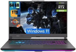 ASUS ROG Strix G17 Gaming Laptop, 17.3" FHD (1920 x 1080) Display, AMD Ryzen 9 7845HX 12-Core Processor, NVIDIA GeForce RTX 4060 8GB GDDR6, 64GB DDR5  1TB PCIe SSD, RGB Backlit KB, Windows 11
