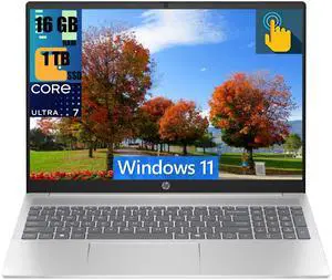 HP Pavilion 16 Laptop, 16" WUXGA Touchscreen, Intel Core Ultra 7 155U 12-Core Processor, Intel Graphics, 16GB DDR4  1TB PCIe SSD, Backlit Keyboard, Wi-Fi 6E and Bluetooth 5.3, Windows 11