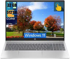 HP Pavilion 16 Laptop, 16" WUXGA Touchscreen, Intel Core Ultra 7 155U 12-Core Processor, Intel Graphics, 32GB DDR4  512GB PCIe SSD, Backlit Keyboard, Wi-Fi 6E and Bluetooth 5.3, Windows 11