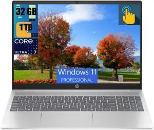 HP Pavilion 16 Laptop, 16" WUXGA Touchscreen, Intel Core Ultra 7 155U 12-Core Processor, Intel Graphics, 32GB DDR4  1TB PCIe SSD, Backlit Keyboard, Wi-Fi 6E and Bluetooth 5.3, Windows 11 Pro