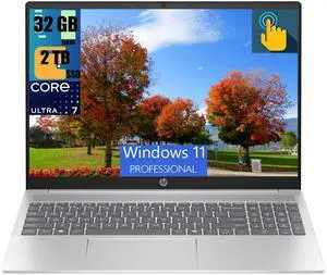 HP Pavilion 16 Laptop, 16" WUXGA Touchscreen, Intel Core Ultra 7 155U 12-Core Processor, Intel Graphics, 32GB DDR4  2TB PCIe SSD, Backlit Keyboard, Wi-Fi 6E and Bluetooth 5.3, Windows 11 Pro