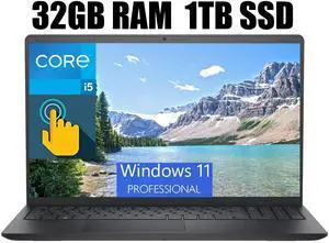 Dell Inspiron 3511 15 Laptop, 15.6" Full HD Touchscreen, Intel Core i5-1135G7 4 Cores Processor, Intel Iris Xe Graphics, 32GB DDR4  1TB PCIe SSD, SD Card Reader, HDMI, Wi-Fi, Windows 11 Pro