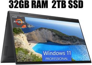 HP ENVY x360 15 Laptop, 15.6" FHD Touchscreen, AMD Ryzen 7 5825U Octa-Core processor, AMD Radeon Graphics, 32GB DDR4  2TB PCIe SSD, USB-C HDMI Fingerprint, Windows 11 Pro