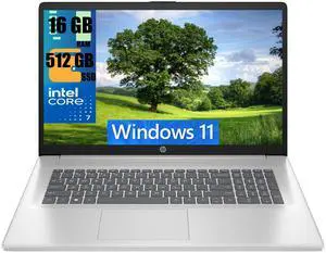 HP 17 Laptop, 17.3" FHD (1920 x 1080) Display, Intel 7 150U 10-Cores Processor, Intel Graphics, 16GB DDR4  512GB PCIe SSD, Wi-Fi 6 (2x2) and Bluetooth 5.3, Windows 11