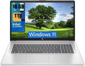 HP 17 Laptop, 17.3" FHD (1920 x 1080) Display, Intel 7 150U 10-Cores Processor, Intel Graphics, 16GB DDR4  1TB PCIe SSD, Wi-Fi 6 (2x2) and Bluetooth 5.3, Windows 11