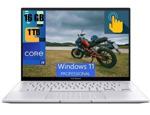 ASUS Zenbook 14 OLED Laptop, 14" 2.8K Touchscreen, Intel Core i9-13900H 14-Core Processor, Intel Iris Xe Graphics, 16GB  DDR4  1TB PCIe SSD, Backlit Keyboard, Fingerprint, Windows 11 Pro