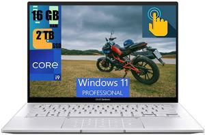 ASUS Zenbook 14 OLED Laptop, 14" 2.8K Touchscreen, Intel Core i9-13900H 14-Core Processor, Intel Iris Xe Graphics, 16GB  DDR4  2TB PCIe SSD, Backlit Keyboard, Fingerprint, Windows 11 Pro
