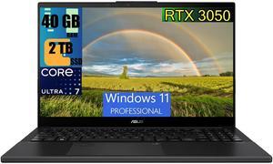 ASUS Vivobook Pro 15 OLED Gaming Laptop, 15.6" FHD Display, Intel Ultra 7 155H 16-Core processor, NVIDIA GeForce RTX 3050 6GB GDDR6, 40GB DDR4  2TB PCIe SSD, Thunderbolt 4 Backlit KB, Windows 11 Pro