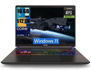 MSI Vector 16 HX AI Gaming Laptop, 16" QHD+ 240Hz Display, Intel Ultra 7 255HX 20 cores Processor, Geforce RTX 5070 Ti 12GB GDDR7, 16GB DDR5  512GB PCIe SSD, RGB Backlit Thunderbolt5, Windows 11