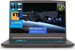 MSI Thin 15 Gaming Laptop, 15.6" FHD 144Hz Display, Intel Core i5-13420H 8-core Processor, NVIDIA GeForce RTX 4050 6GB, 64GB DDR5  4TB PCIe SSD, WiFi 6, Backlit Keyboard, Cooler Boost, Windows 11 Pro
