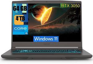 MSI Thin 15 Gaming Laptop, 15.6" FHD 144Hz Display, Intel Core i5-13420H 8-core Processor, GeForce RTX 3050 4GB Graphics, 64GB DDR4  4TB PCIe SSD, Backlit Keyboard, Bluetooth 5.2, Windows 11