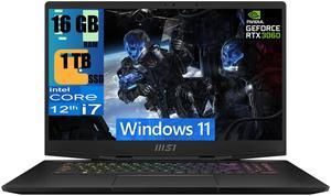 MSI Stealth GS77 17 Gaming Laptop, 17.3" FHD 144Hz Display, Intel Core i7-12700H 14-Core Processor, NVIDIA GeForce RTX 3060 6GB Graphic, 16GB DDR5  1TB PCIe SSD, RGB Backlit, Windows 11
