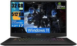 MSI Stealth GS77 17 Gaming Laptop, 17.3" FHD 144Hz Display, Intel Core i7-12700H 14-Core Processor, NVIDIA GeForce RTX 3060 6GB Graphic, 32GB DDR5  512GB PCIe SSD, RGB Backlit, Windows 11